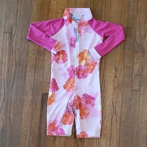 Snapper Rock Pink and Orange Rashguard Swimwear